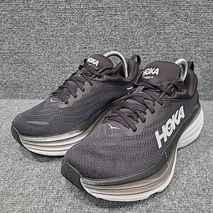 HOKA Bondi 8 Black 1127952 BWHT Women's Running Shoe Size 9